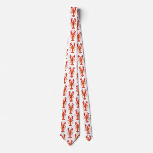 Red polygonal lobster neck tie