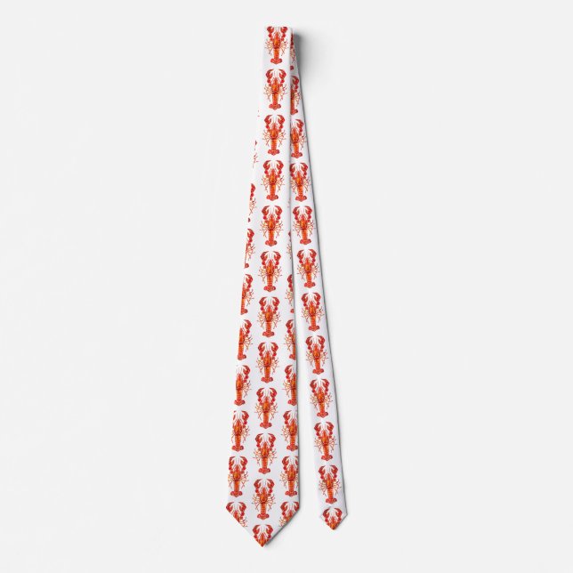 Red polygonal lobster neck tie (Front)