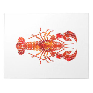 Red polygonal lobster notepad