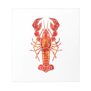Red polygonal lobster notepad