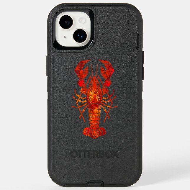Red polygonal lobster otterbox iPhone case (Back)