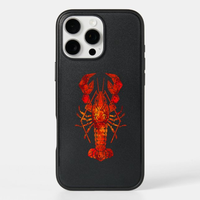 Red polygonal lobster otterbox iPhone case (Back)