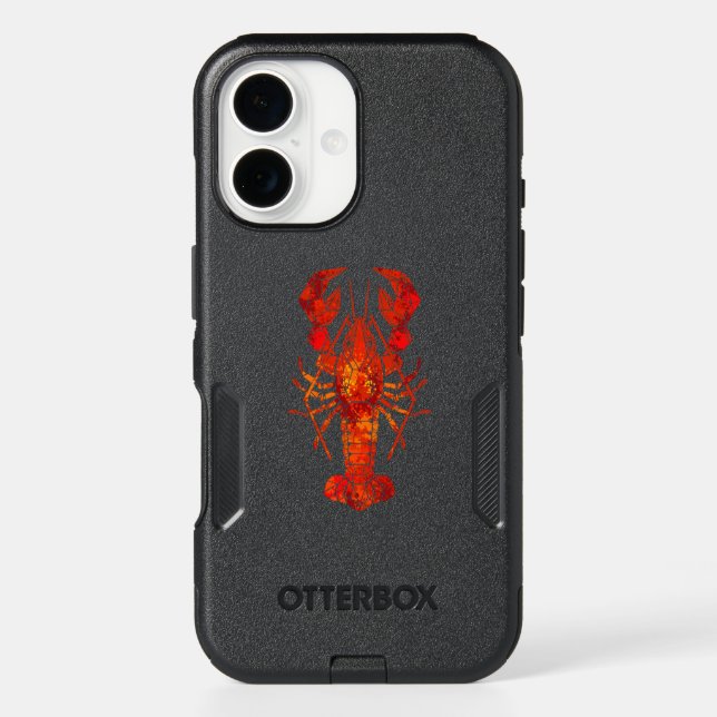 Red polygonal lobster otterbox iPhone case (Back)