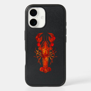 Red polygonal lobster iPhone 16 case