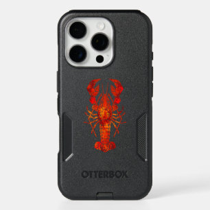 Red polygonal lobster iPhone 16 pro case