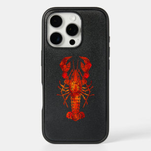 Red polygonal lobster iPhone 16 pro case
