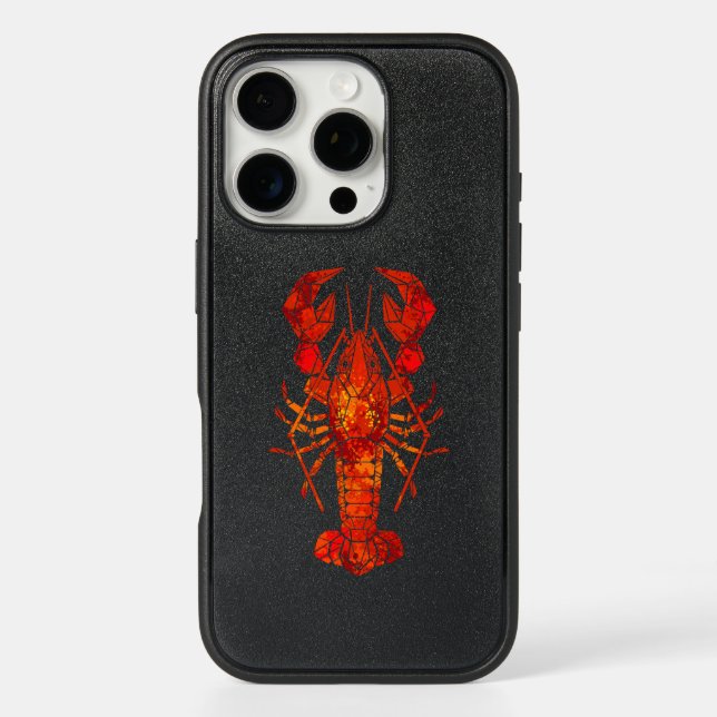 Red polygonal lobster otterbox iPhone case (Back)