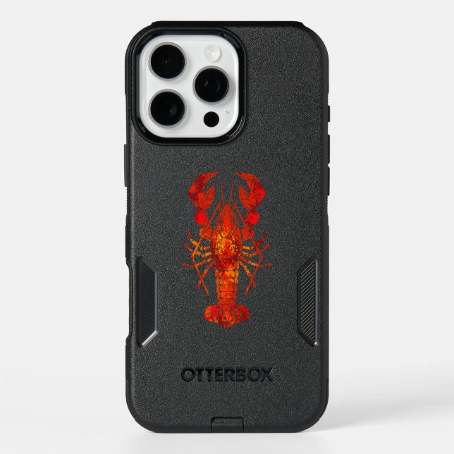 Red polygonal lobster otterbox iPhone case (Back)