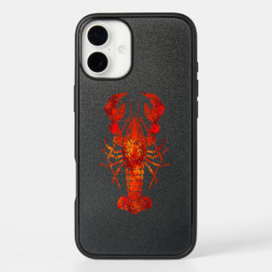 Red polygonal lobster iPhone 16 plus case