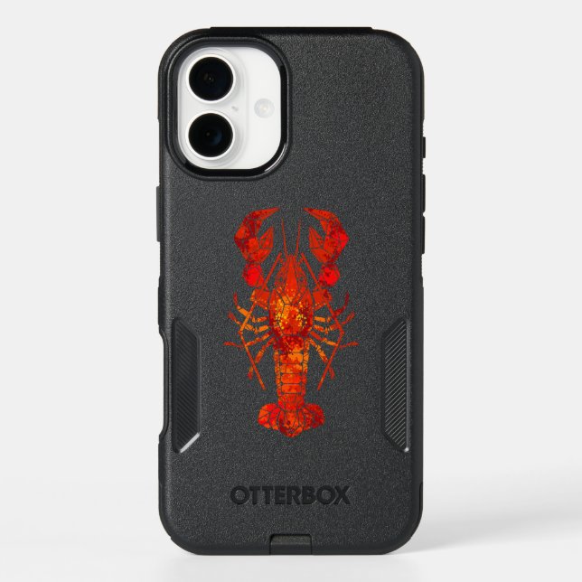 Red polygonal lobster otterbox iPhone case (Back)