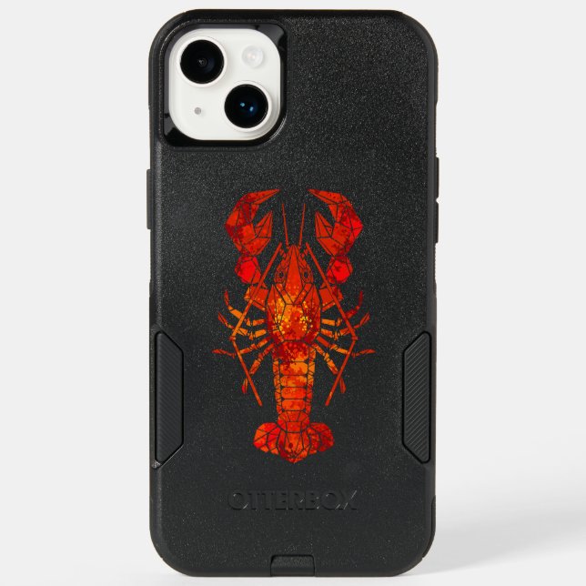 Red polygonal lobster otterbox iPhone case (Back)