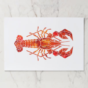 Red polygonal lobster paper pad