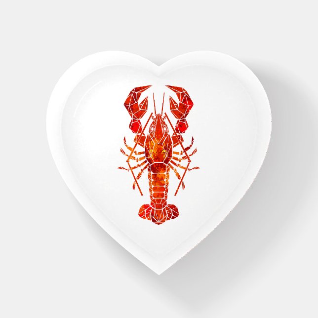 Red polygonal lobster paperweight (Front)