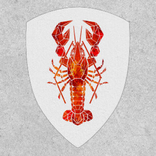 Red polygonal lobster patch