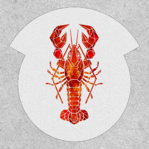 Red polygonal lobster patch