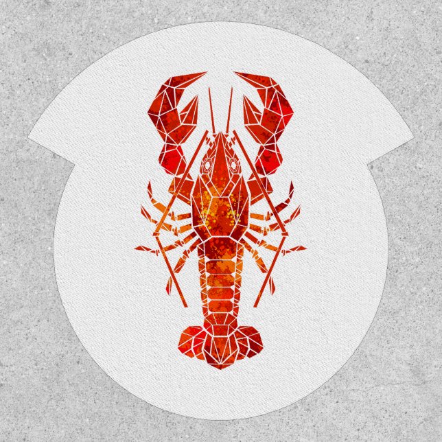 Red polygonal lobster patch (Front)
