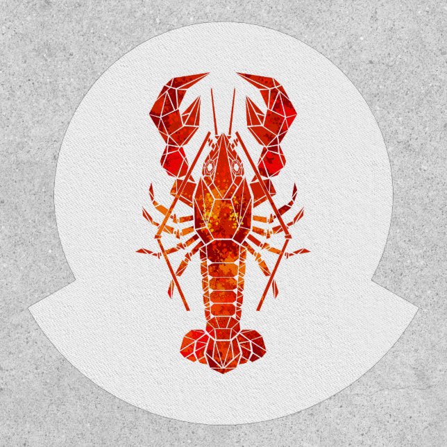 Red polygonal lobster patch (Front)