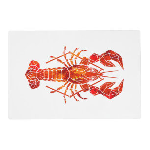 Red polygonal lobster placemat