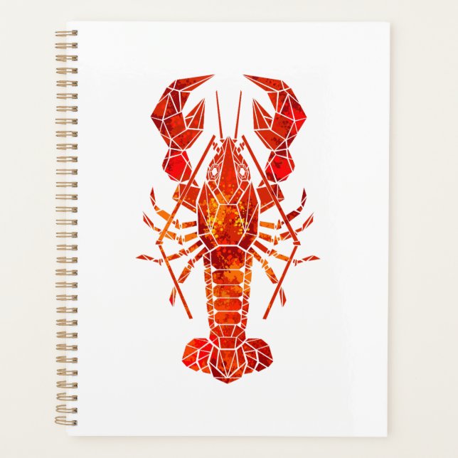 Red polygonal lobster planner (Front)