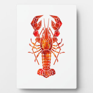 Red polygonal lobster plaque