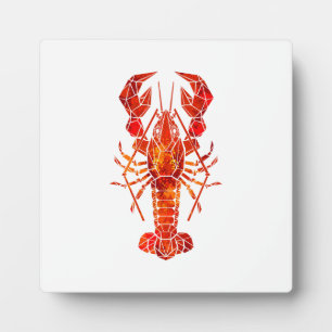 Red polygonal lobster plaque