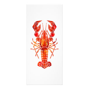 Red polygonal lobster rack card