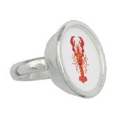 Red polygonal lobster ring (Side)