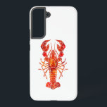 Red polygonal lobster samsung galaxy s22  case<br><div class="desc">Picturesque,  drawn with spots of red paint in polygonal style boiled,  delicious lobster on white background.</div>