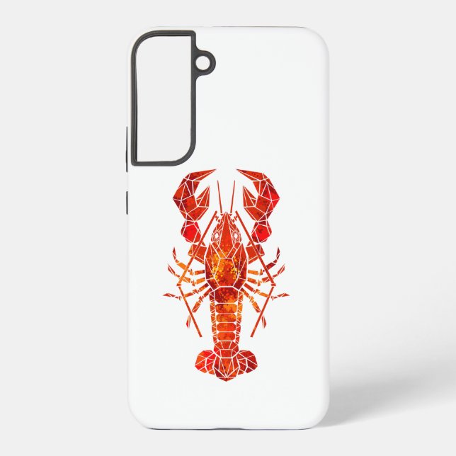 Red polygonal lobster samsung galaxy case (Back)