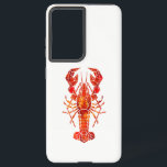 Red polygonal lobster samsung galaxy s21 ultra case<br><div class="desc">Picturesque,  drawn with spots of red paint in polygonal style boiled,  delicious lobster on white background.</div>