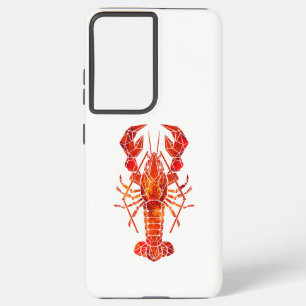 Red polygonal lobster samsung galaxy s21 ultra case