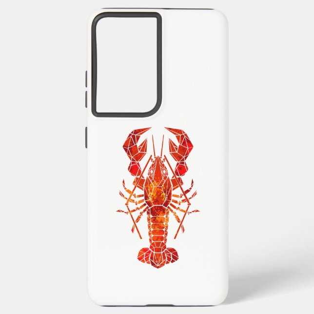 Red polygonal lobster samsung galaxy case (Back)