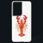 Red polygonal lobster samsung galaxy s21  case<br><div class="desc">Picturesque,  drawn with spots of red paint in polygonal style boiled,  delicious lobster on white background.</div>