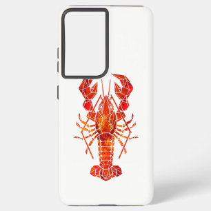 Red polygonal lobster samsung galaxy s21+ case