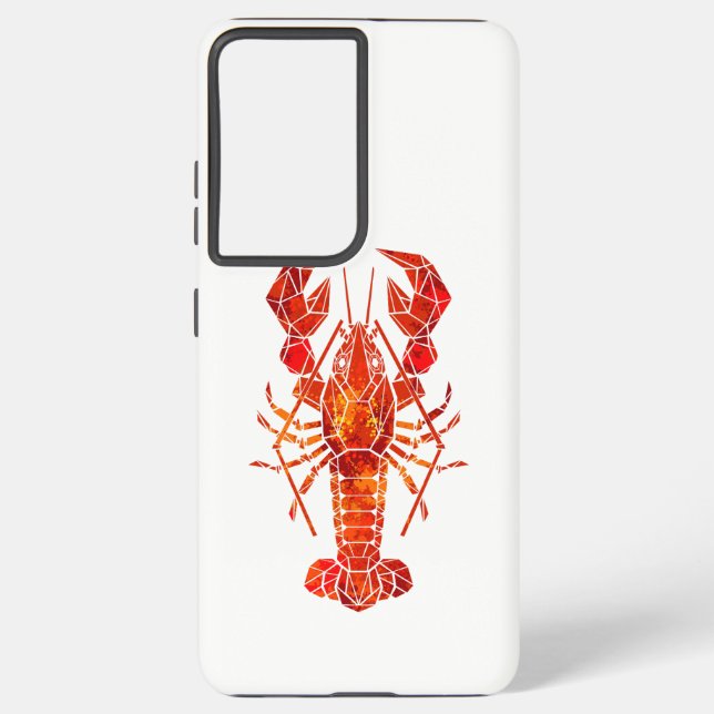 Red polygonal lobster samsung galaxy case (Back)