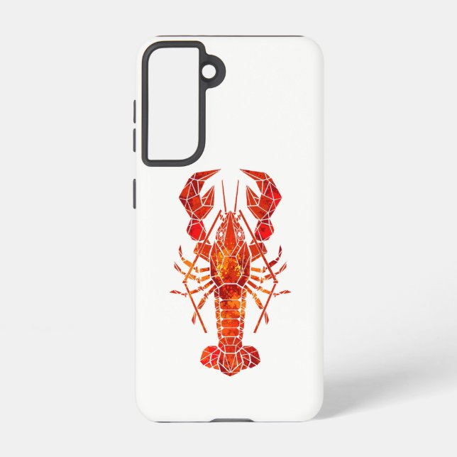 Red polygonal lobster samsung galaxy case (Back)