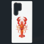 Red polygonal lobster samsung galaxy s22 ultra case<br><div class="desc">Picturesque,  drawn with spots of red paint in polygonal style boiled,  delicious lobster on white background.</div>