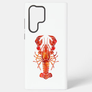 Red polygonal lobster samsung galaxy s22 ultra case