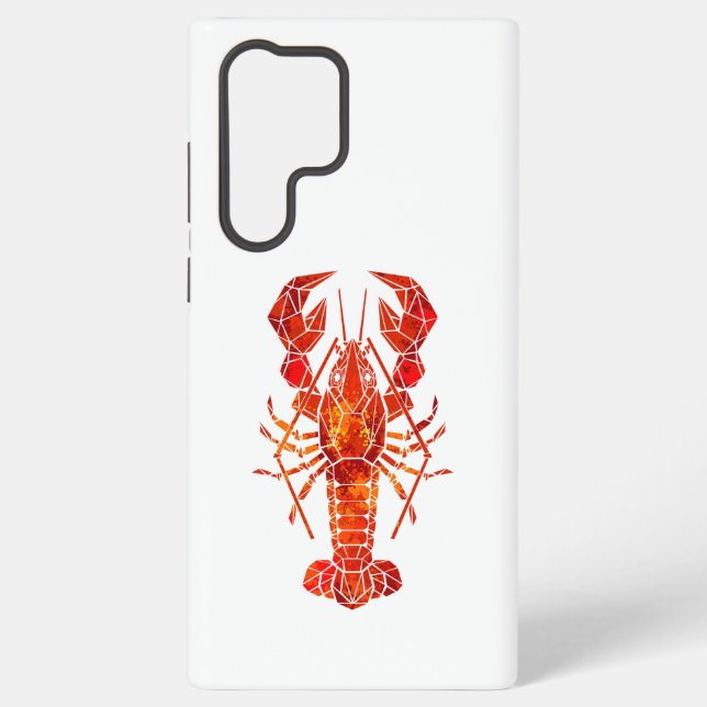 Red polygonal lobster samsung galaxy case (Back)