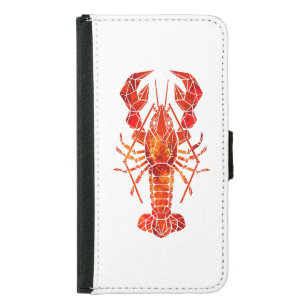 Red polygonal lobster samsung galaxy s5 wallet case