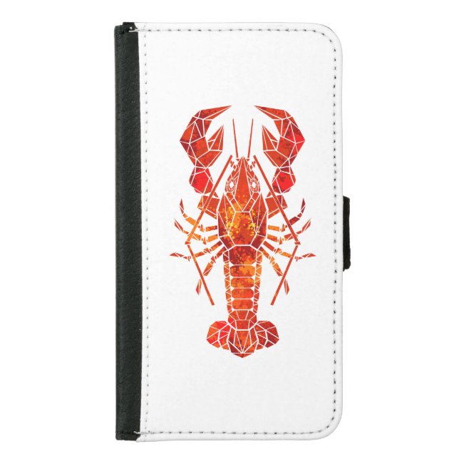 Red polygonal lobster samsung galaxy wallet case (Front)
