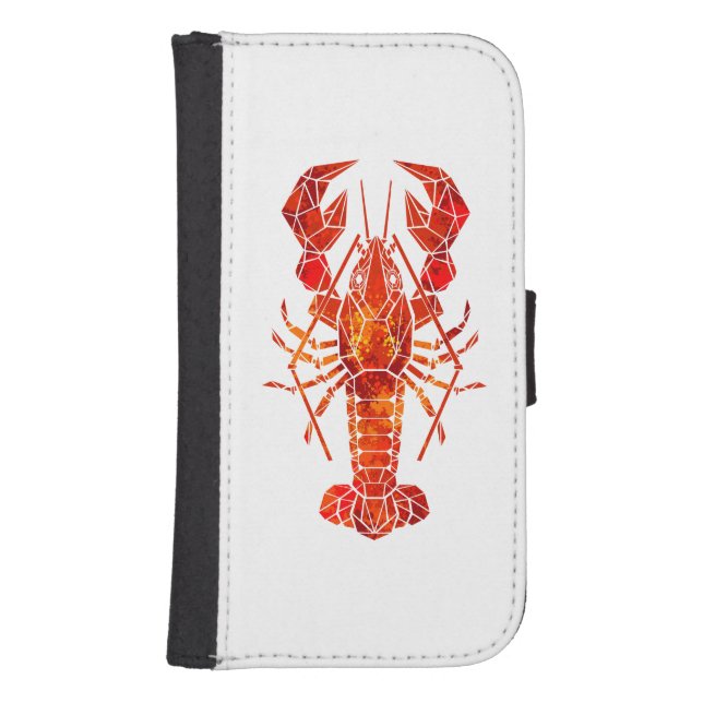 Red polygonal lobster samsung galaxy wallet case (Front)