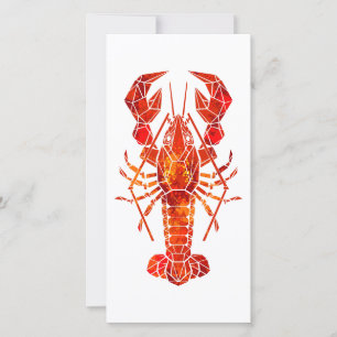 Red polygonal lobster save the date