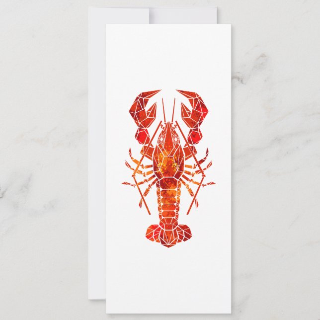 Red polygonal lobster save the date (Front)