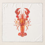 Red polygonal lobster scarf<br><div class="desc">Picturesque,  drawn with spots of red paint in polygonal style boiled,  delicious lobster on white background.</div>