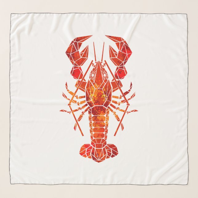 Red polygonal lobster scarf (Front)