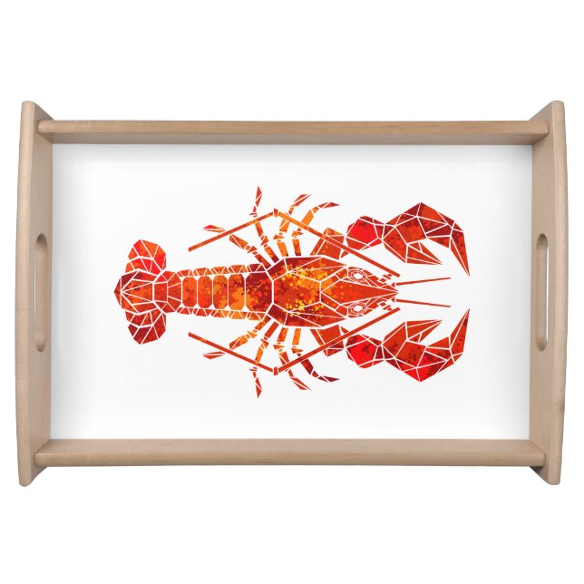 Red polygonal lobster serving tray (Front)