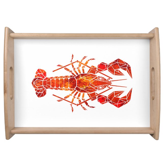 Red polygonal lobster serving tray (Front)