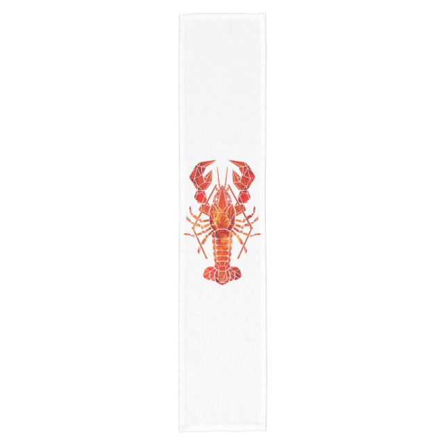 Red polygonal lobster short table runner (Front)
