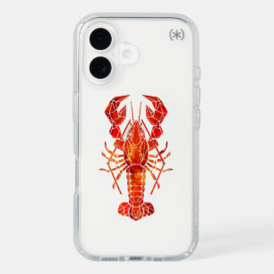 Red polygonal lobster iPhone 16 case